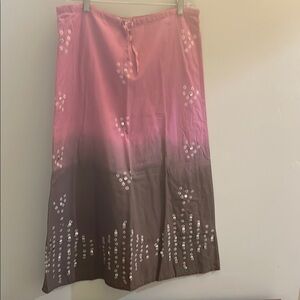 Old Navy Pink and Brown Midi Skirt
